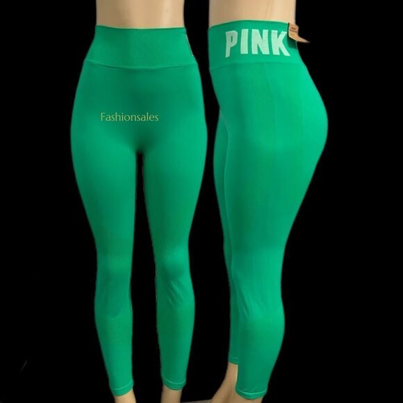 Victoria's Secret Pants - Victorias Secret PINK Active Seamless Workout Tight High Waist Full length green